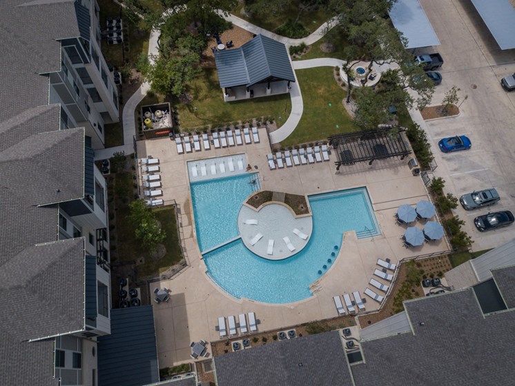 aerial san antonio pool apartments
